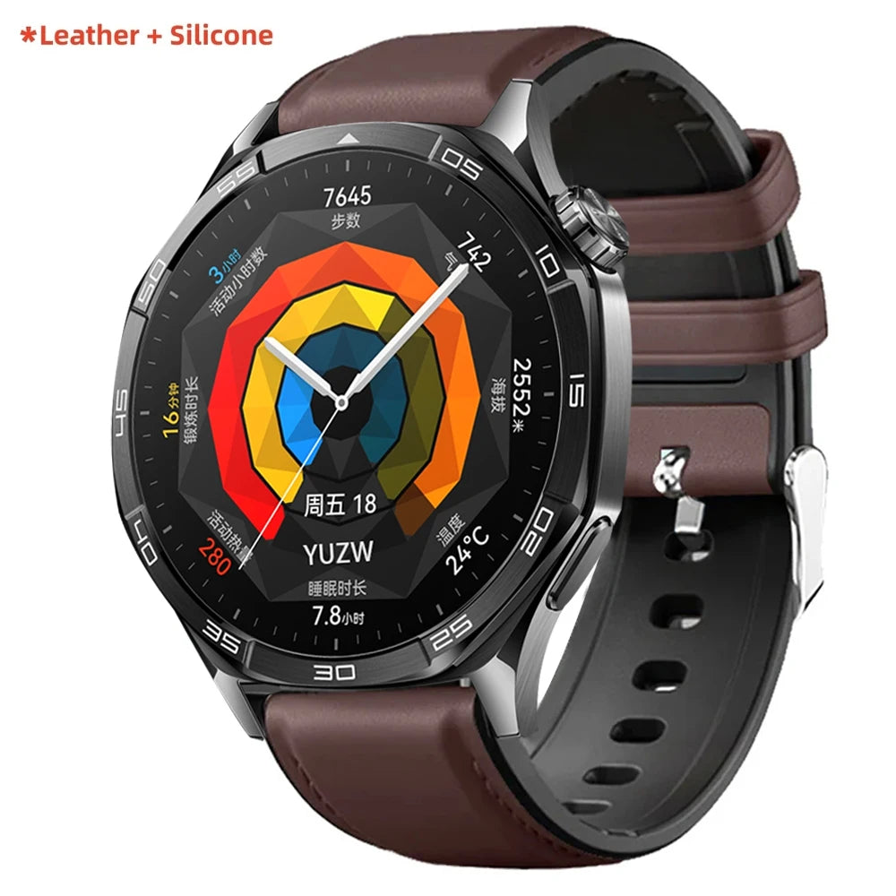 22mm Leather Strap For Huawei Watch GT5 GT 5 Pro 46mm Smart Watch Band Huawei GT 4 3 2 GT4 GT3 Pro 46mm Women Man Watch Bracelet