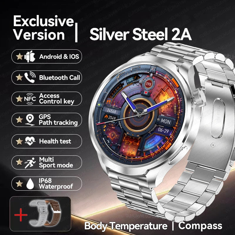 2025 New GPS Sports NFC Fashion Smartwatch Men's 1.85 "AMOLED Screen Heart Rate Blood Pressure Health Smart Watch For Huawei IOS