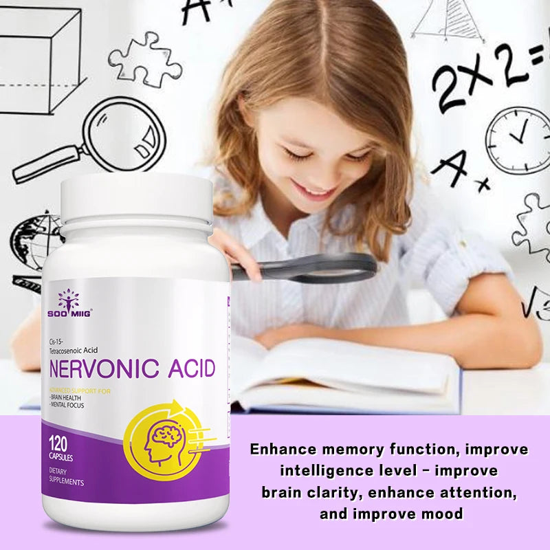 Neuroacid Brain Nootropics, Supports Stress Relief, Focus, Intelligence, Vision, Brain Development, 120 Capsules