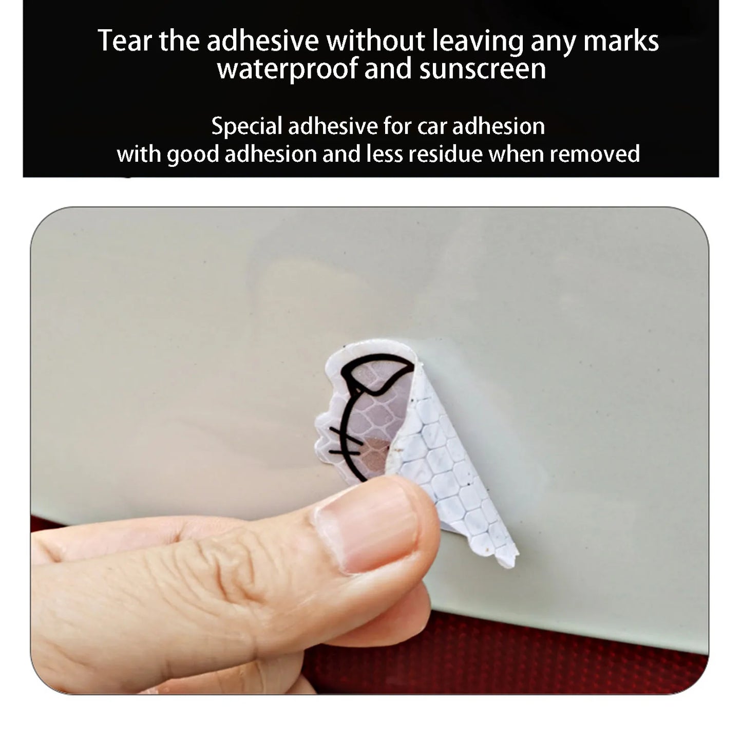 Cute Cat Car Warning Reflective Stickers Easy to Tear Off Reflector Stickers for Night Driving Security Car Decorations 10Pcs