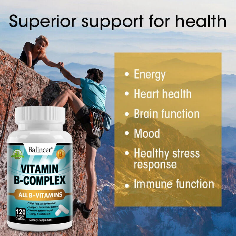 Balincer Vitamin B Complex Supplement - Heart Health, Nervous System Support, Energy Metabolism, Support Immune System