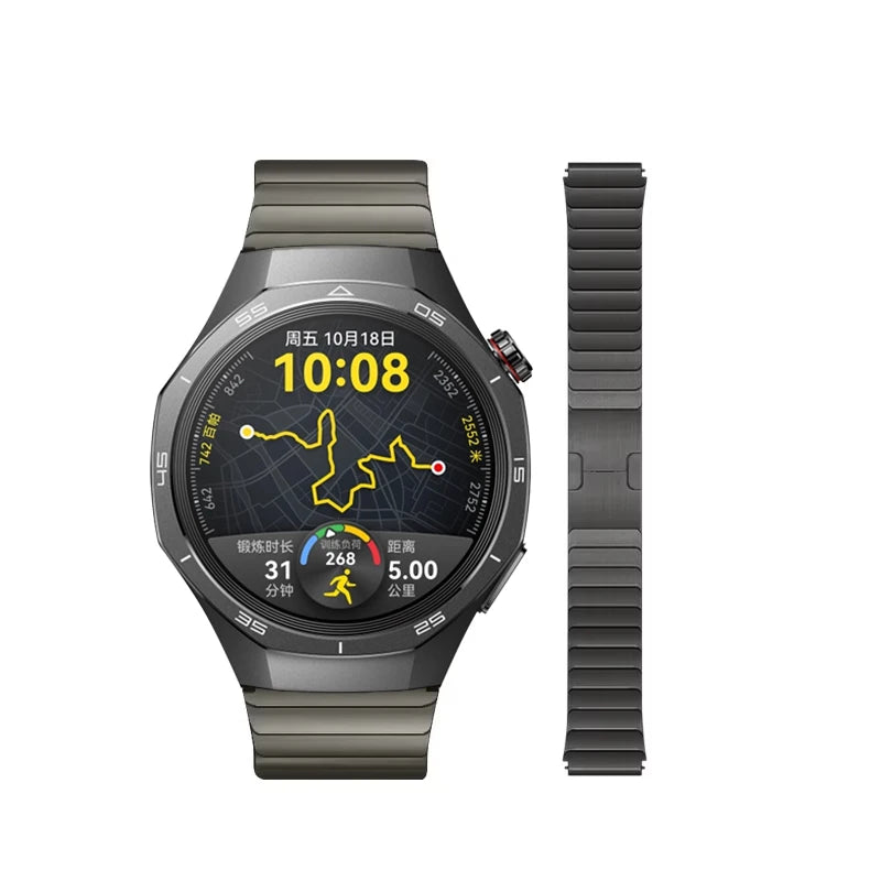 22mm Luxury Stainless Steel Strap For Huawei Watch GT 5 Pro GT5 GT4 GT3 GT2 Pro/GT2 46mm Metal Bracelet for Huawei Watch 3/4 Pro