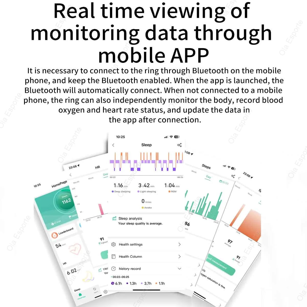 2025 New For Xiaomi Smart Ring Men Women, Heart Rate and Blood Oxygen Monitor Smartring IP68 & 5ATM Waterproof, Multi-sport Mode