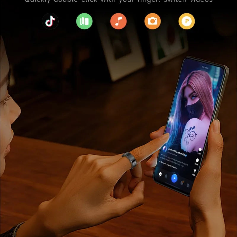 2025 New SR08 Smart Ring Men Women LED Display Screen Heart Rate Blood Oxygen Monitoring 5ATM Waterproof Multi Sports Modes Gift