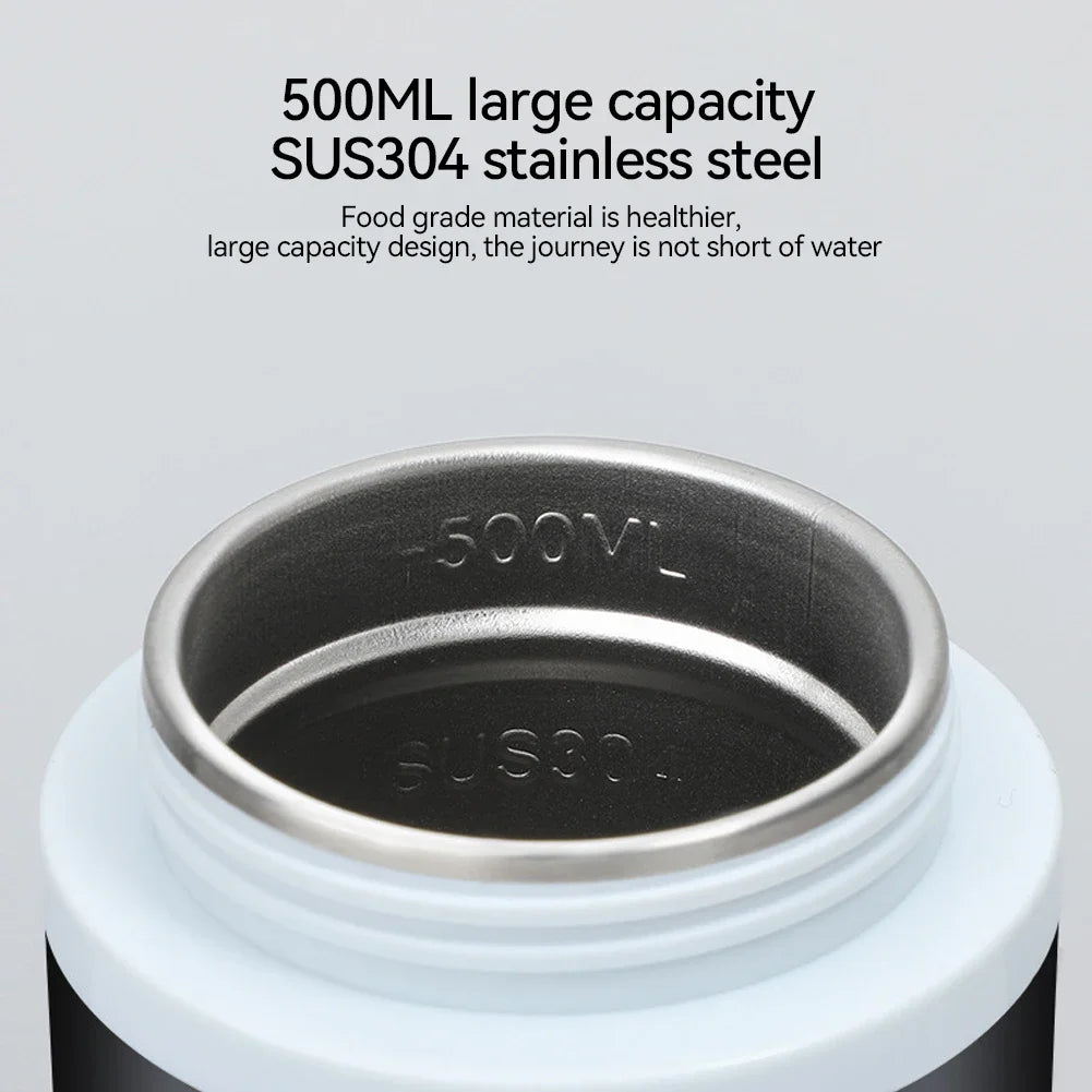 Portable Car Heating Cup Thermos Cup Stainless Steel 12V/24V Car Heating Cup Smart Temperature Control Coffee Milk Heated Kettle