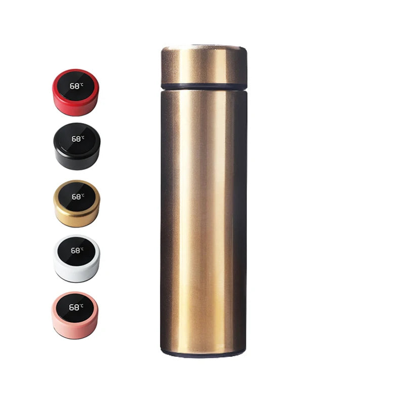 500ml  insulated  stainless  smart  thermos temperature led ,smart  drinkware with reminder to drink Cold water bottle Garrafa