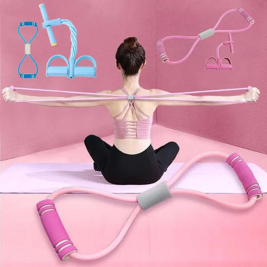 6-Tube Resistance Bands Set with Foam Sport At Home Yoga Pedal Puller Shoulder Opening TPE 8-Line Tension Rope Fitness Equipment