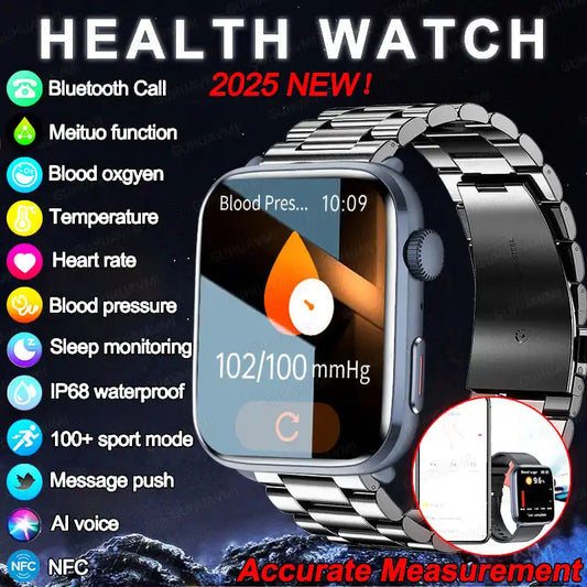 2025 New For Xiaomi AI Diagnosis NFC Smart Watches Men Blood Pressure Heart Rate IP68 Waterproof Health Track Smartwatches Women