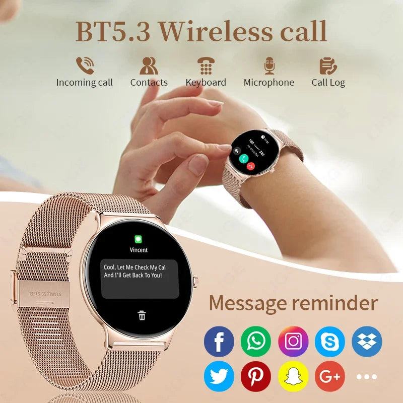 LIGE 2025 New Women Smart Watch Amoled Screen Sport Fitness Watches BT Call Digital Smartwatch mujer Ultra Thin Wristwatch Woman