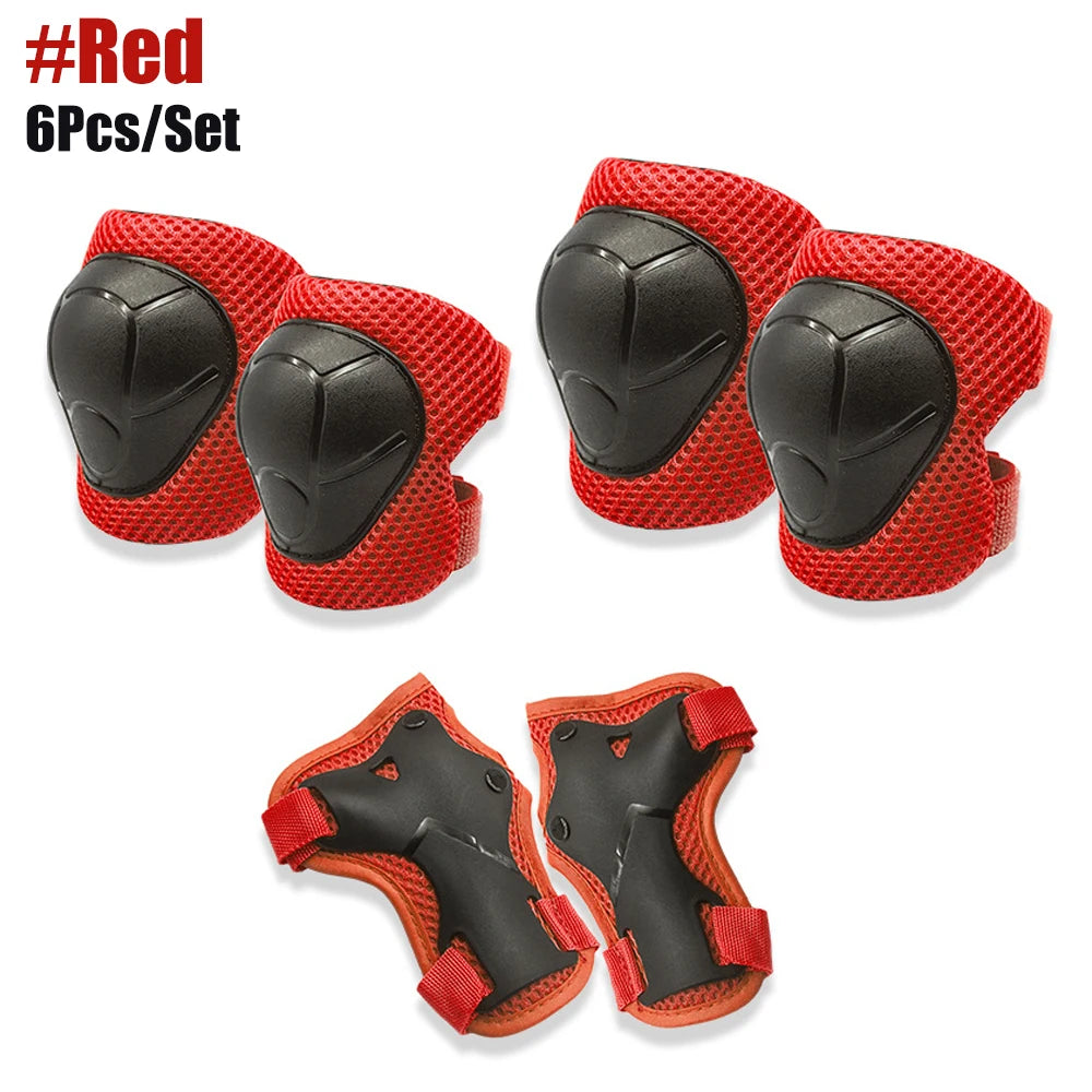 Knee and Elbow Pads Wrist Guards 3 in 1 Kids Protective Gear Set for BMX Inline Roller Skating Bike Rollerblading Riding Sports