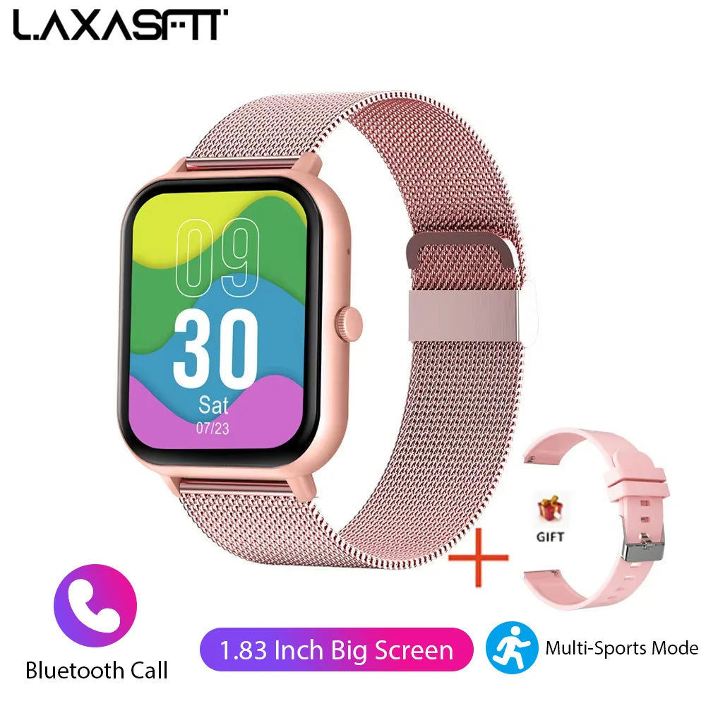 LAXASFIT 2025 New Men's Smart Watch Women's Gift Full Touch Screen Sports Fitness Watch Bluetooth Phone Digital Smart Watch