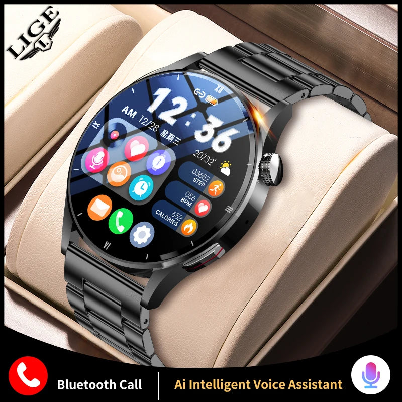 LIGE Bluetooth Call Smart Watch Men Women Health Blood Oxygen Fitness Sports Watches Man Waterproof Smartwatch For Android IOS