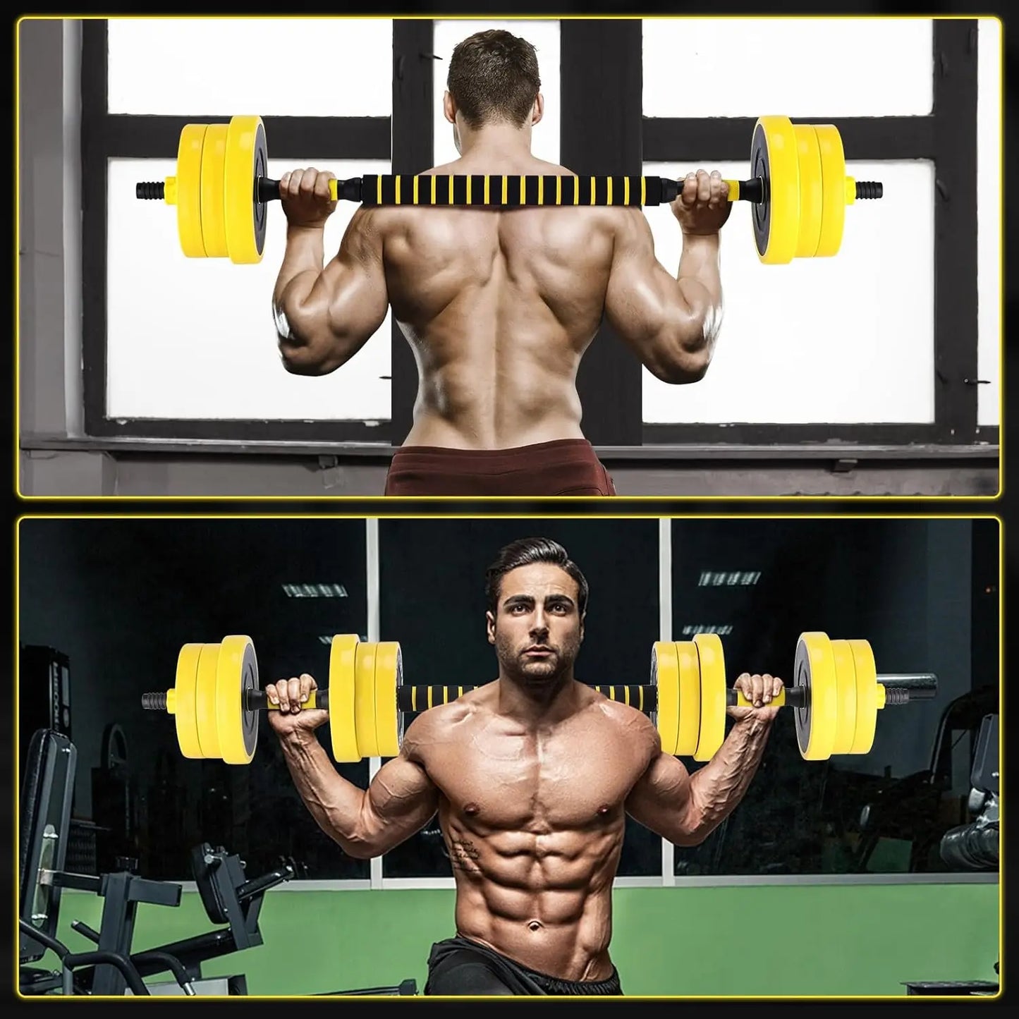 2-In-1 Adjustable Dumbbell Set, 44 Lbs Dumbbell Weights Used As Dumbbell and Barbell Set Comfortable Handle for Home Gym