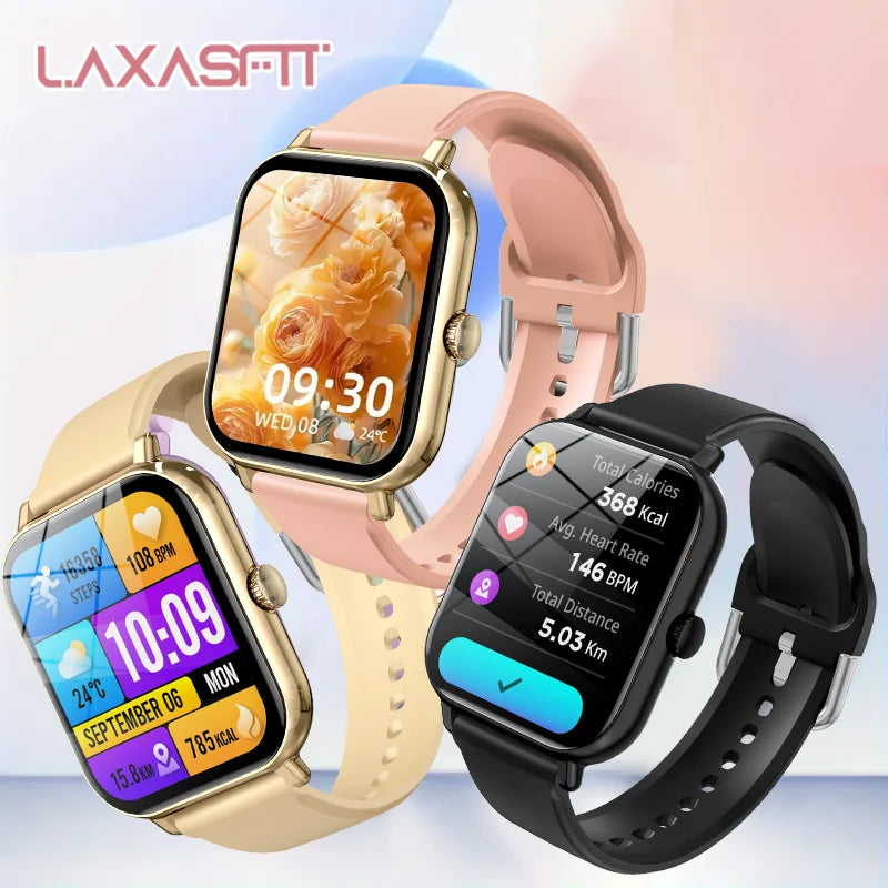 LAXASFIT 2025 New Men's Smart Watch Women's Gift Full Touch Screen Sports Fitness Watch Bluetooth Phone Digital Smart Watch