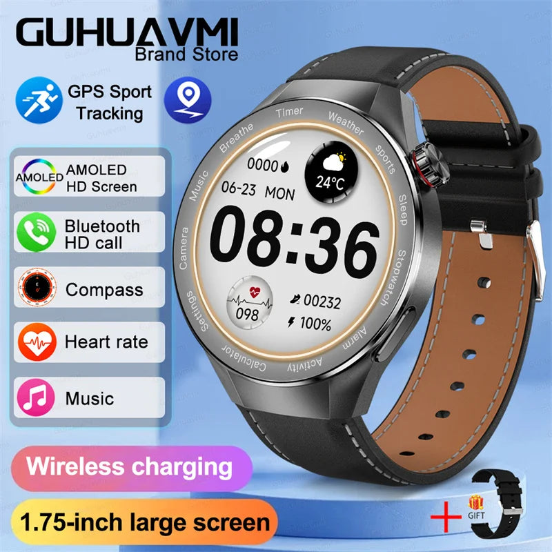 2025New For Huawei GT5 Pro Smart Watch Men HD AMOLED Screen GPS Motion trajectory HeartRate Bluetooth Call 1.75" SmartWatch IP68