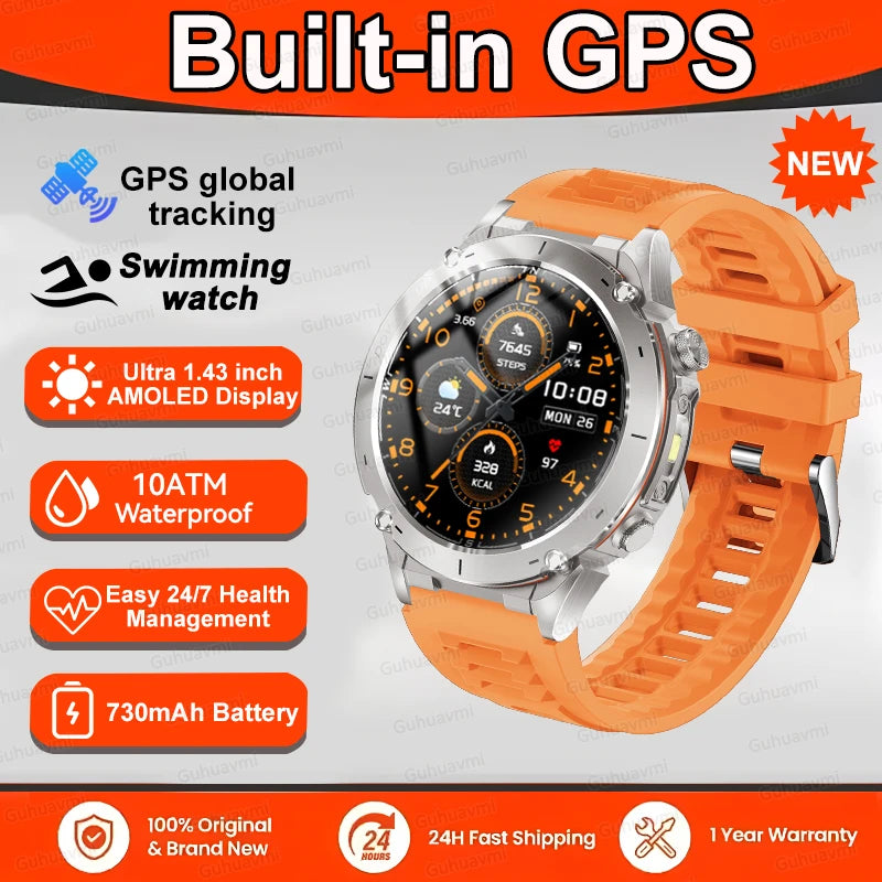2025 New For Xiaomi GPS Sports Smart Watch 10ATM Waterproof Built-in Dual-Band GNSS Compass Altimeter Military Grade Smartwatchs
