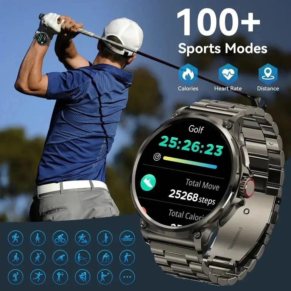 New 710mAh Bluetooth Call Smart Watch Men Sports Fitness Watches  1.85"HD Heart Monitor Waterproof Smartwatch For Android IOS