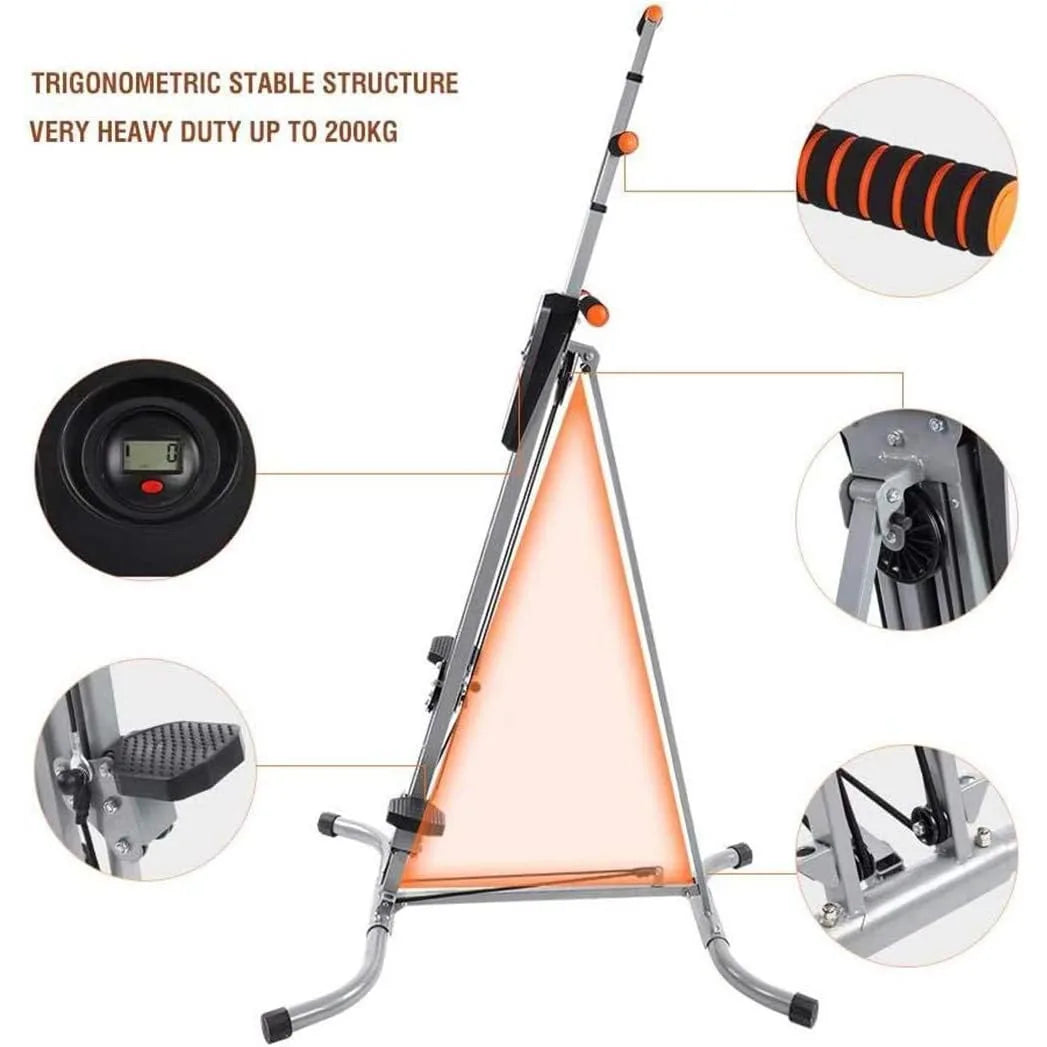 Vertical Climber Combines Resistance Training with LCD Display Universal Home Stepper Body Building Durable Exercise Climbing