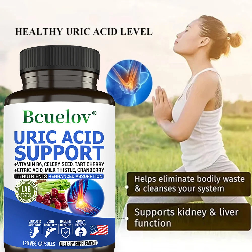 Uric Acid Cleanse Detox Capsules - Helps Promote Healthy Uric Acid Levels, Joints, Muscles, Supports Kidney and Liver Health