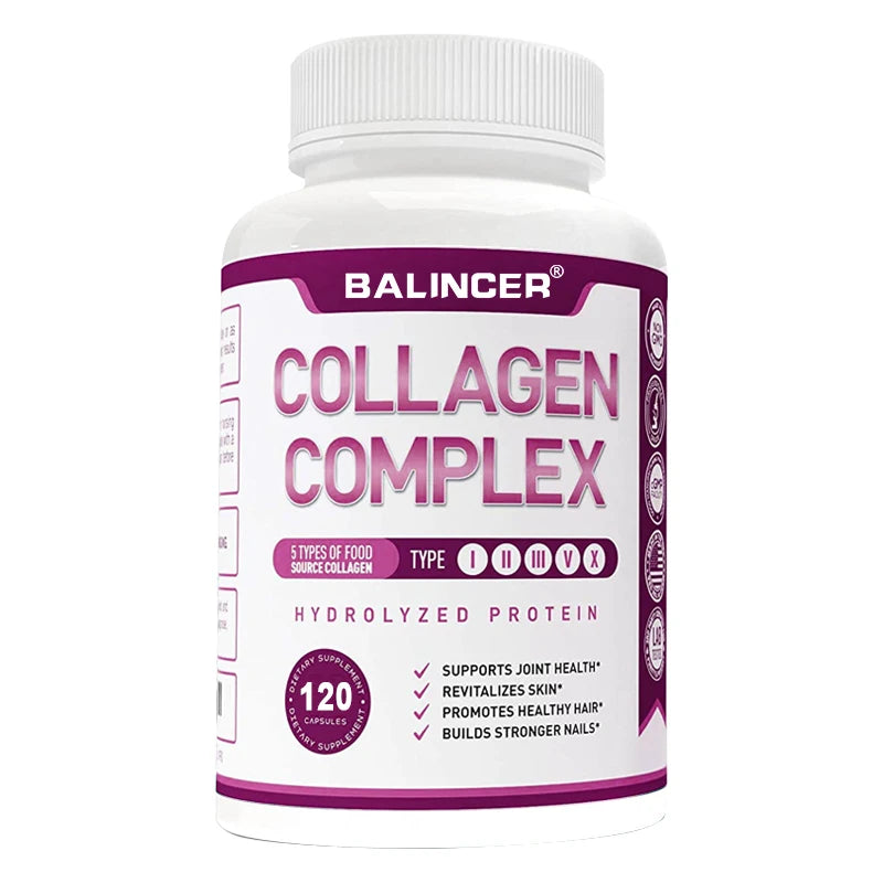 Hydrolyzed Collagen Peptides + Protein Supports Hair, Skin, Nails, Joints & Bones - Contains Type 5, I, II, III, V, X - Non-GMO