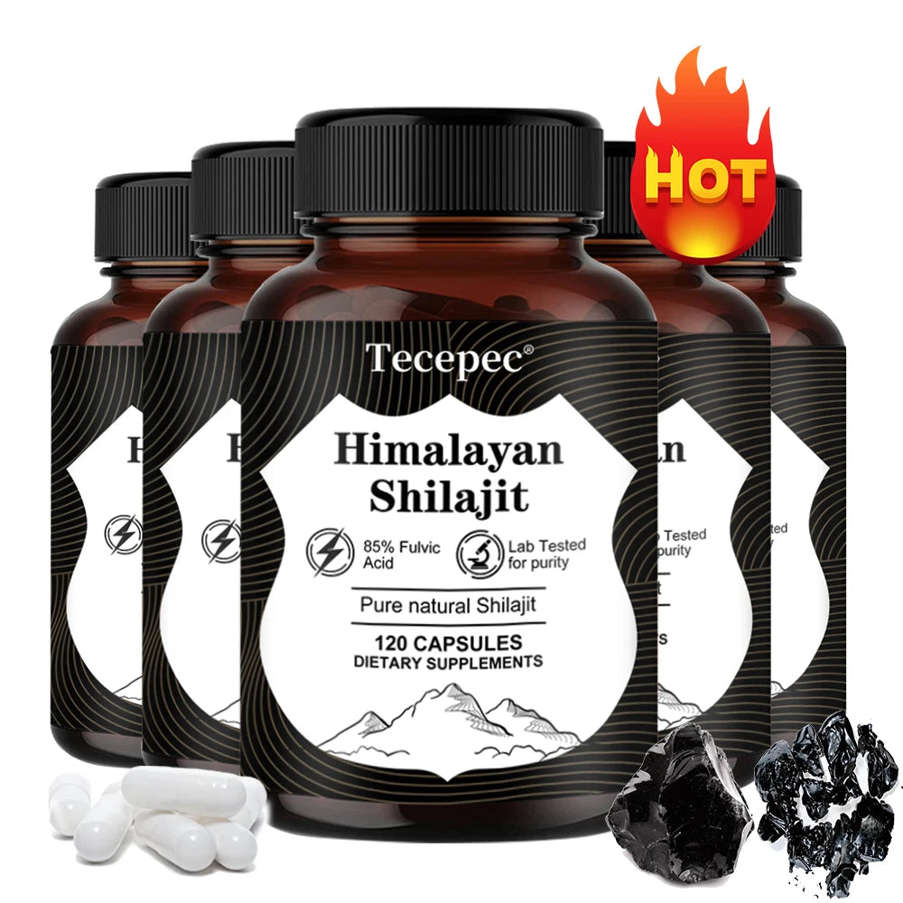 Natural Himalayan Shilajit Capsules - Rich in 85+ Trace Minerals, Good for Brain, Energy, Muscles, Joint Support, Heart Health