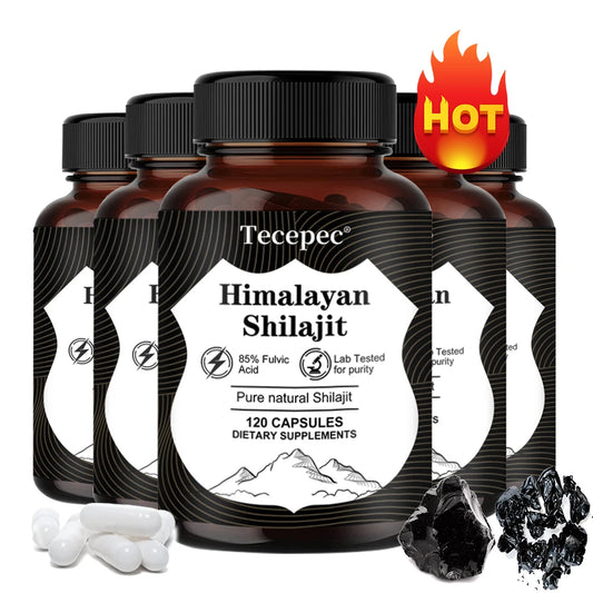 Natural Himalayan Shilajit Capsules - Rich in 85+ Trace Minerals, Good for Brain, Energy, Muscles, Joint Support, Heart Health