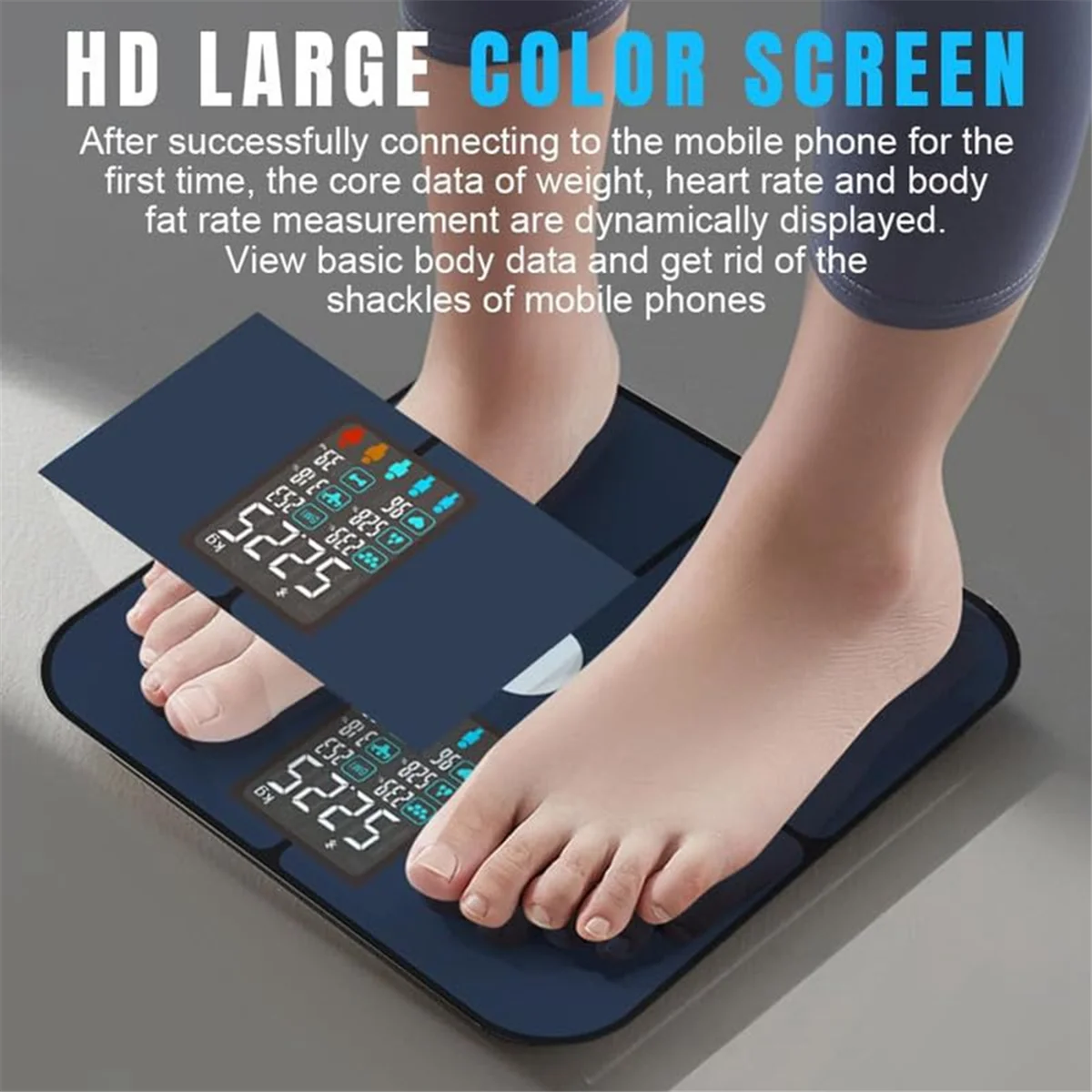 ETRT Smart ITO Heart Rate Scale Large Display Digital Smart Scale for Full Body Weight Fat Tracking for Bathroom Women Men