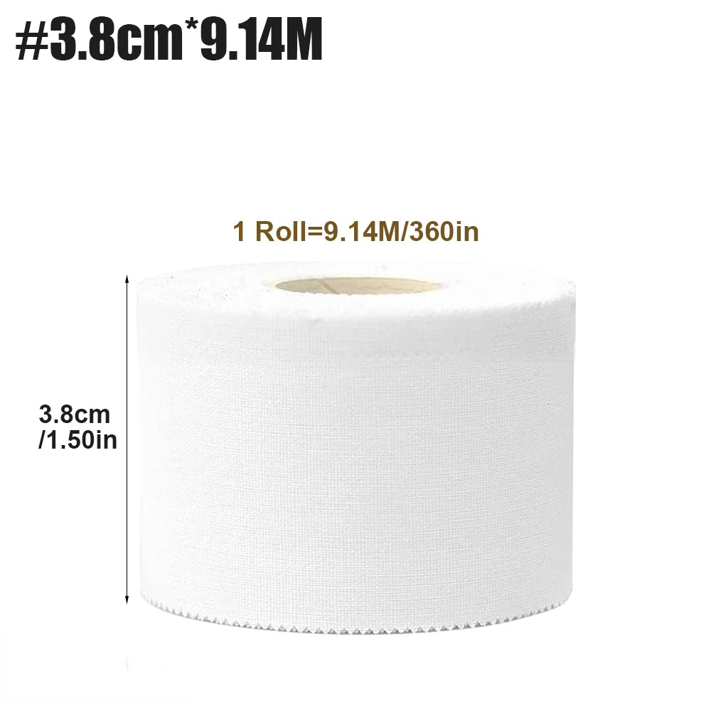 5 Rolls 2.5/3.8/5cm Sport Athletic Waterproof Cotton White Boxing Adhesive Tape Strain Injury Support Sport Binding Bandage