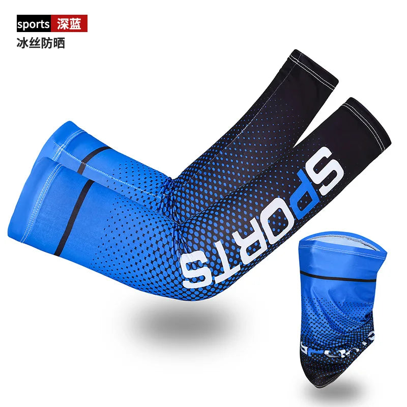 New Ice Silk Sleeve Sunscreen Cuff UV Sun Protection Arm Sleeves  Anti-Slip Men Women Long Gloves Outdoor Cool Sport Cycling