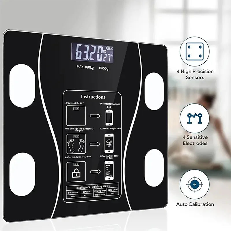 New LED charging smart app synchronizes body fat scale digital proportion Bluetooth weight loss body fat scale electronic scale