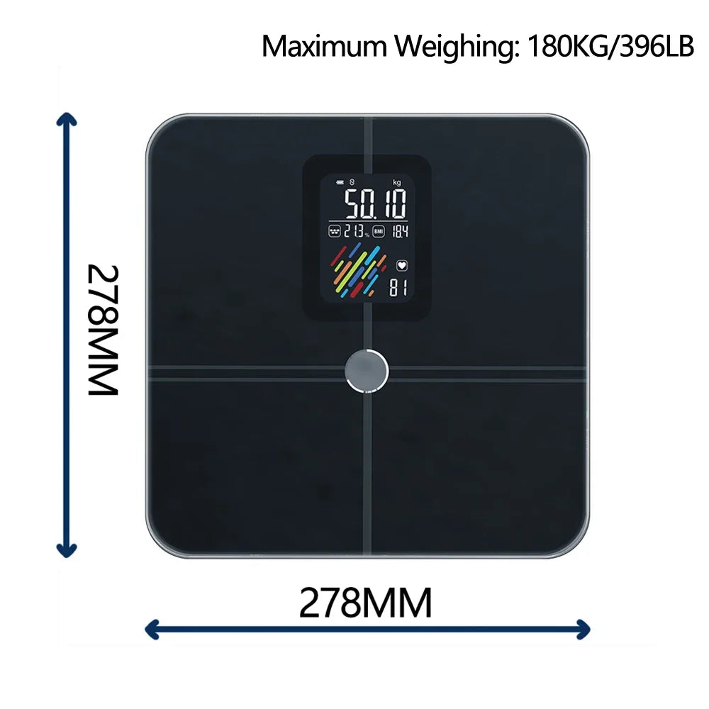 Body Fat Weight Scale Smart Wireless Digital Bathroom Weight Scale Human Body Composition Analyzer Scale with Smartphone App