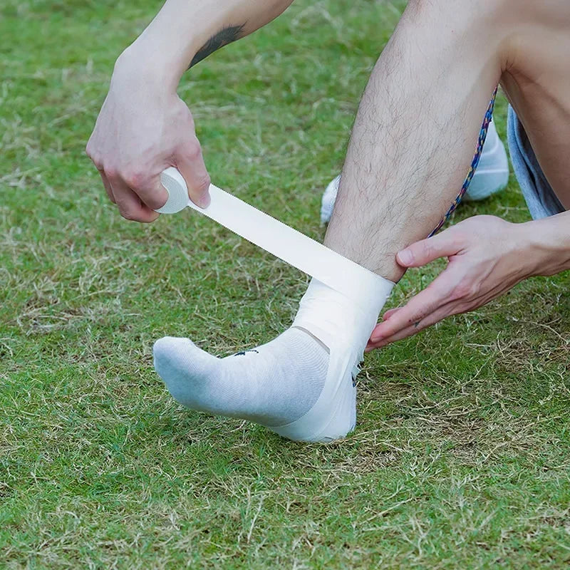 1pc Athletic Sports White Cotton Tape Sawtooth Adhesive Bandage for Muscle Knee Wrist Fingers Wrap Protection Muscle Support