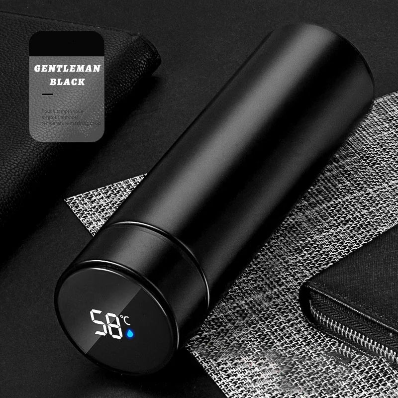 500ml  insulated  stainless  smart  thermos temperature led ,smart  drinkware with reminder to drink Cold water bottle Garrafa