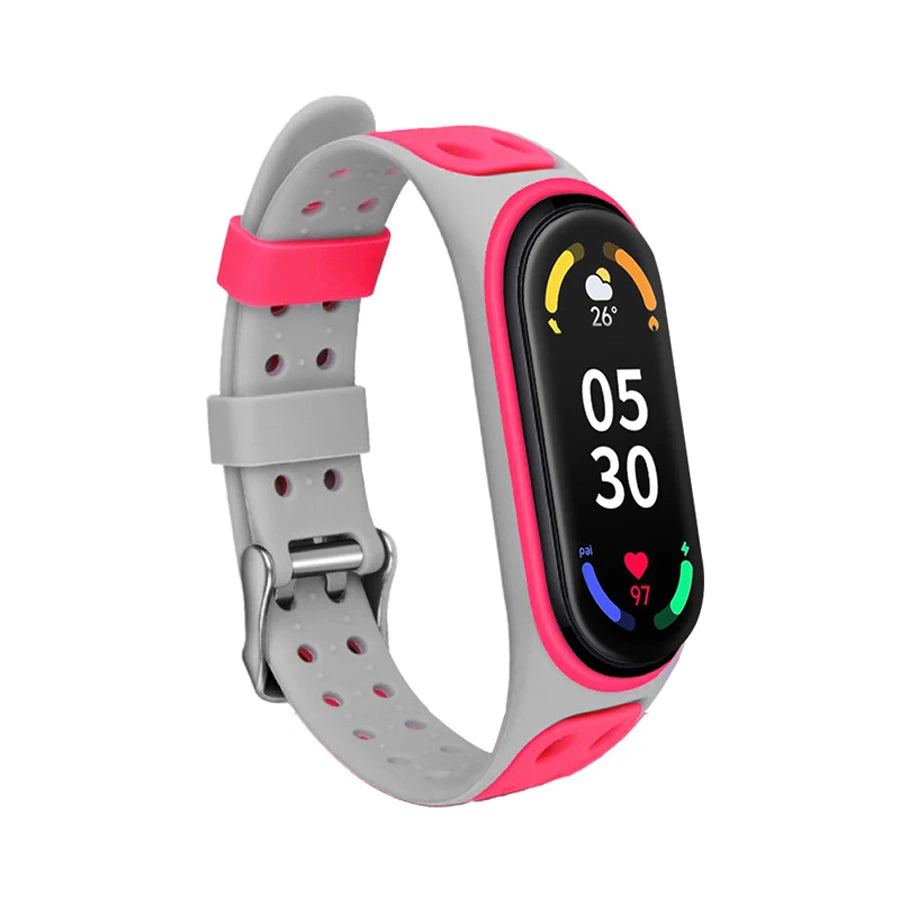 Sport Strap for Mi Band 7 6 5 Bracelet Belt Silicone Watchband Replacement Smartwatch Bracelet for Xiaomi Mi Band 3 4 5 6 Strap