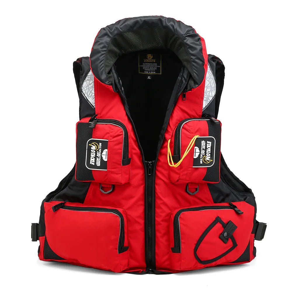FX L-XXL Professional Life Jacket Vest Fishing Polyester Adult Safety Life Jacket Survival Life Vest Swimming Boating Drifting