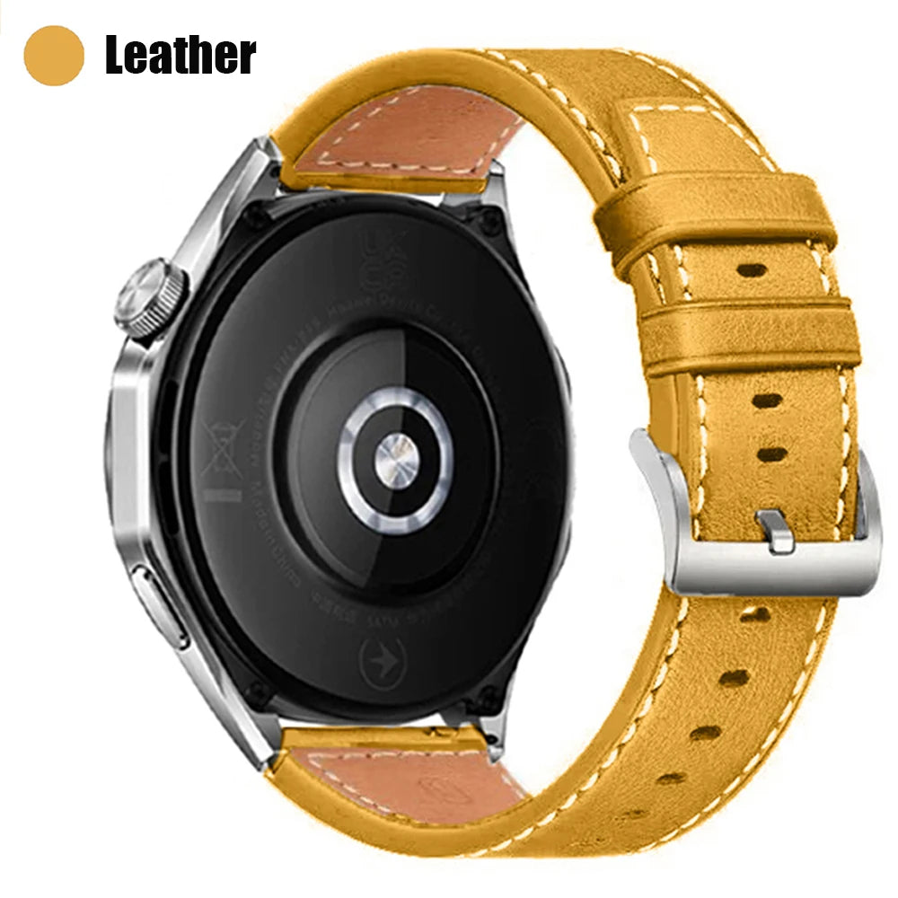 22mm Leather Strap For Huawei Watch GT5 GT 5 Pro 46mm Smart Watch Band Huawei GT 4 3 2 GT4 GT3 Pro 46mm Women Man Watch Bracelet
