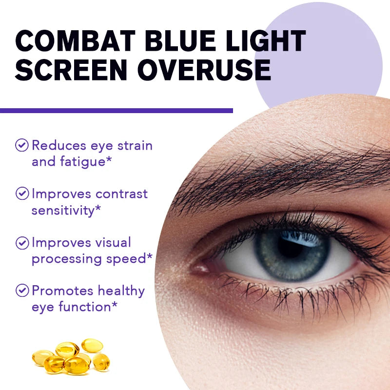 Advanced Eye Vitamin Supplement for Macular Health & Dry Eyes - Improve Eye Fatigue, Stress & Night Vision, Adults Men Women