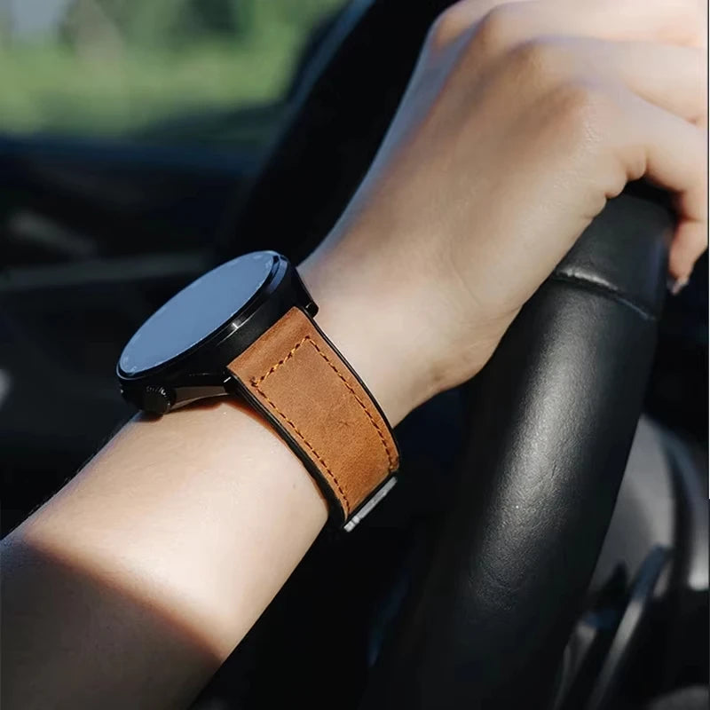 22mm Leather Silicone Strap For Huawei Watch GT 5 Pro GT5 GT4 GT3 GT2 Magnetic Buckle Bracelet For Huawei Watch 4/3 Pro Band