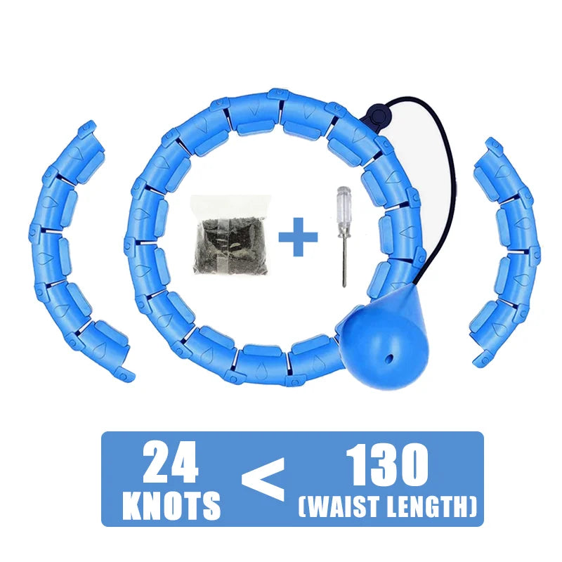 Weighted Hula Circle Hoops for Adults Weight Loss Plus Size for Adults Smart Exercise 2 in 1 Adjustable with Detachable Knots