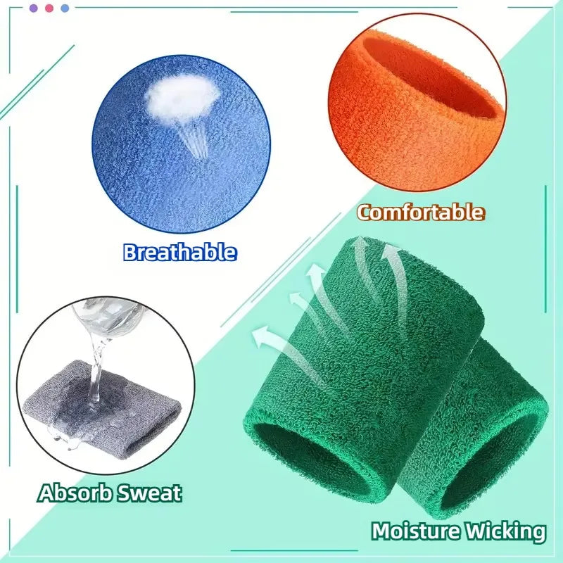 8×10CM Towel Sports Wristbands Tennis Sweat Bands Wrist Guard For Basketball Volleyball padel Fitness Sweatbands Wrap Padel Cuf