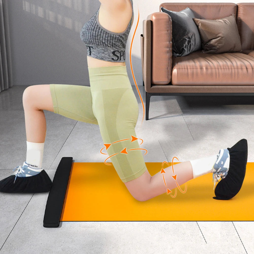 1.4/1.8/2M Yoga Sliding Mat Sports Fitness Glide Plate Skating Slide Board with Shoe Booties For Ice Hockey Leg Exercise Trainer