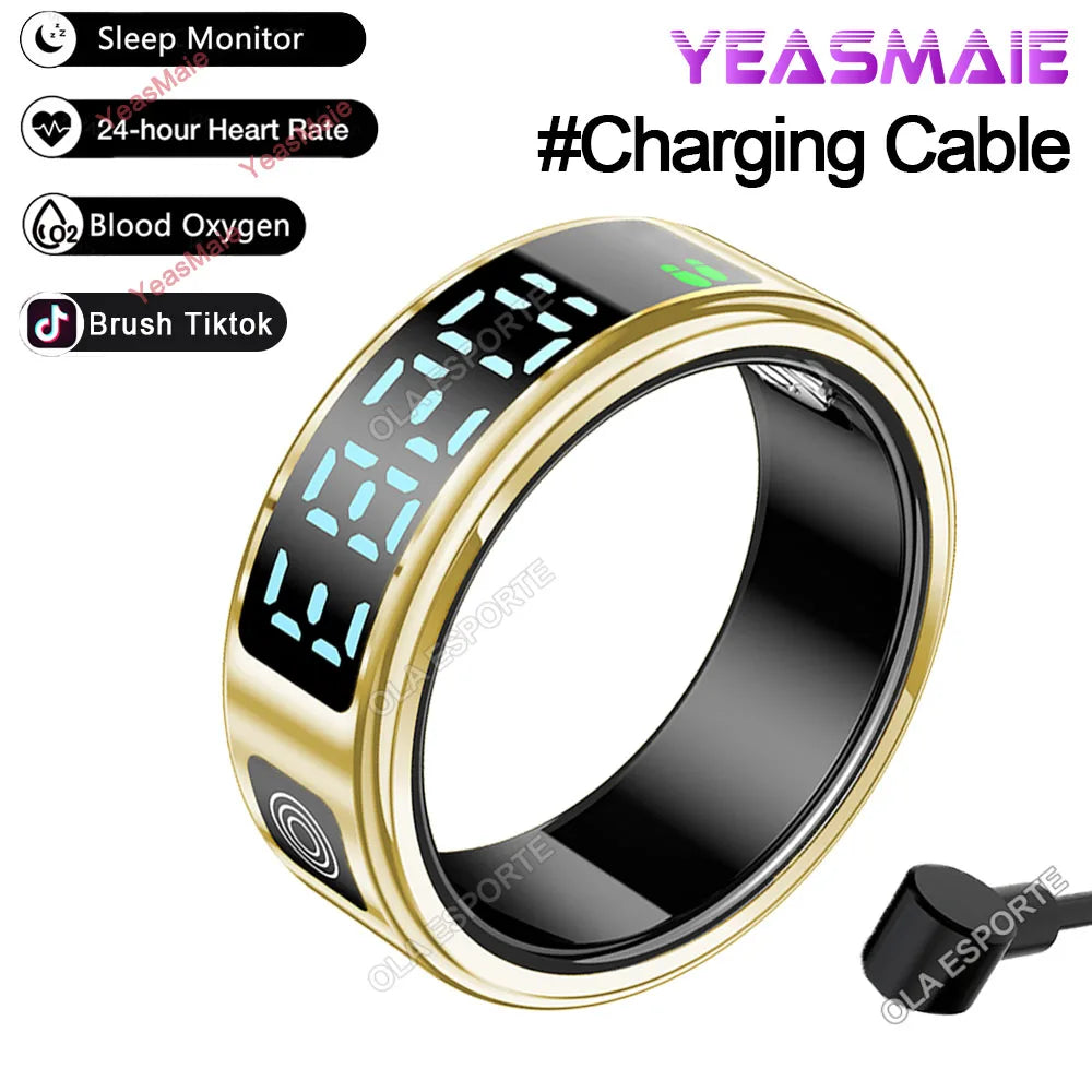 2025 New RS08 Smart Ring 5ATM Waterproof Health Fitness Ring Multi Sport Modes Heart Rate and Blood Oxygen Monitor for Men Women