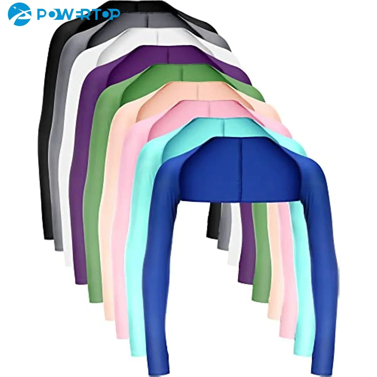 1Pair Cooling Shawl Arm Sleeves Sun Protection for Women Men with Finger Hole for Golfing, Driving, Riding, Fishing