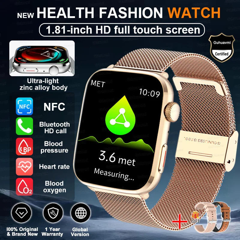 2025 New For Xiaomi AI Diagnosis NFC Smart Watches Men Blood Pressure Heart Rate IP68 Waterproof Health Track Smartwatches Women