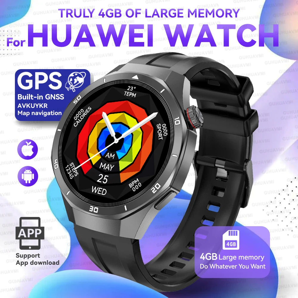 2025New For HUAWEI Upgraded Ultra Big 4GB Memory Smart Watch Men GPS Map MP3/MP4 Player Bluetooth Call Sports Fashion Smartwatch