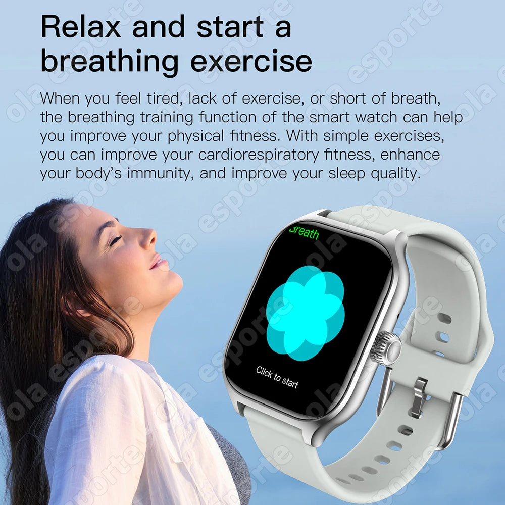 2025 New Smart Watch Women Men Android IOS Phone Bluetooth Call Blood Oxygen Blood Pressure Monitor smartwatch for Xiaomi Huawei