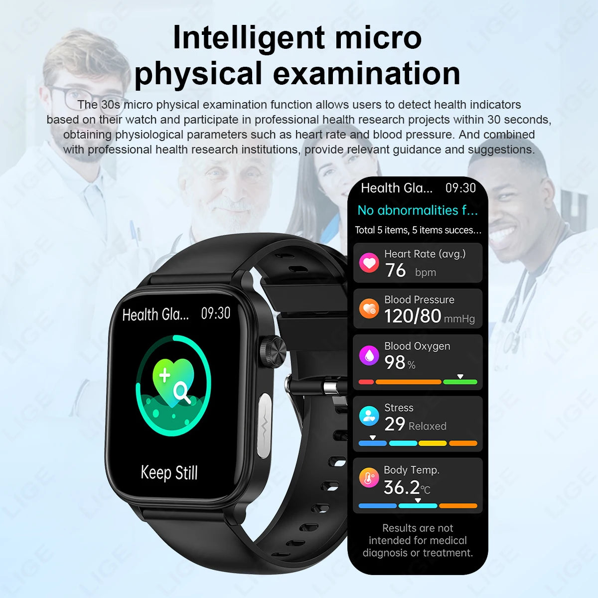 LIGE 2025 New ECG+PPG Smart Watch Men Blood Lipid Uric Acid Health Monitor Bluetooth Call Sleep Physical Health Smartwatch Women