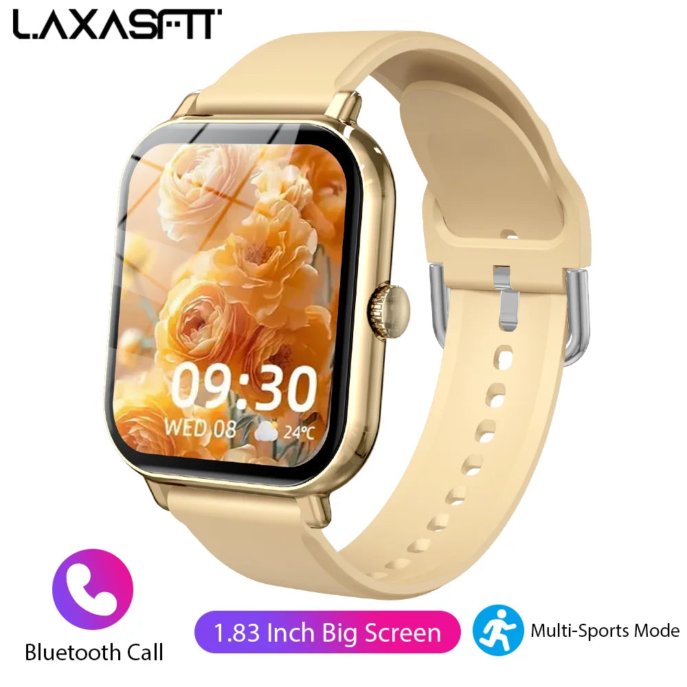 LAXASFIT 2025 New Men's Smart Watch Women's Gift Full Touch Screen Sports Fitness Watch Bluetooth Phone Digital Smart Watch