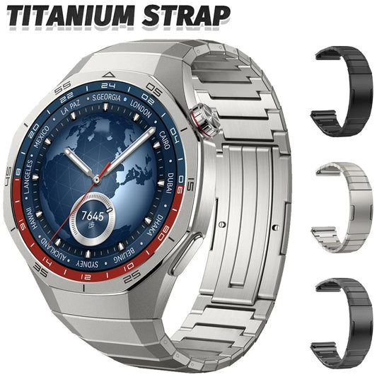 No Gaps Luxury Titanium Alloy Strap for Huawei Watch GT 5 Pro Metal Bracelet for Huawei Watch GT 5 Pro Men's Style Business Band