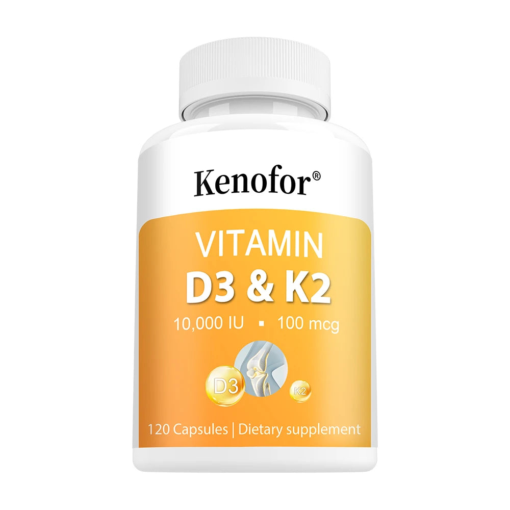 Vitamin D3 K2 Capsules - B6, Zinc, Vitamin D3 10000 IU and Vitamin K2 MK7 for Heart, Bone, Joint, Muscle and Immune Health